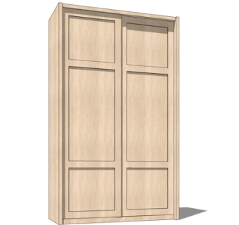 现代实木衣柜su模型