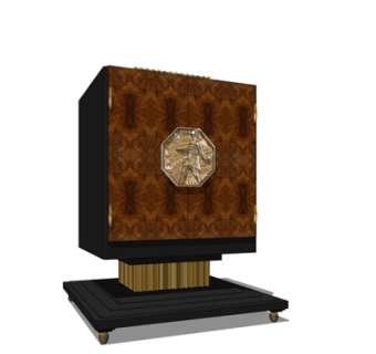 现代实木边柜su模型