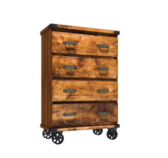 工业风实木边柜su模型