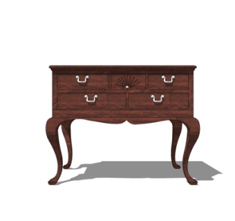 欧式实木边柜su模型