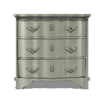 现代实木斗柜su模型