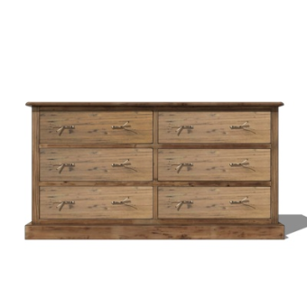 现代实木边柜su模型