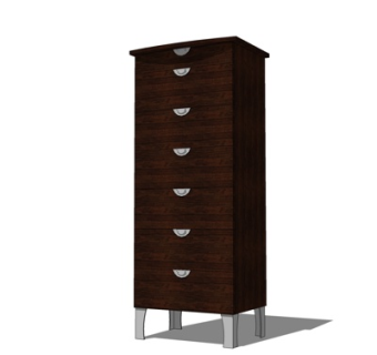 现代实木斗柜su模型