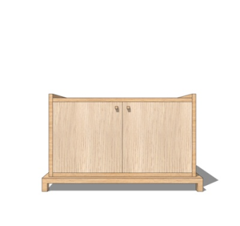 现代实木边柜su模型