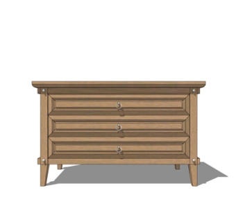 现代实木边柜su模型