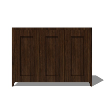 现代实木边柜su模型