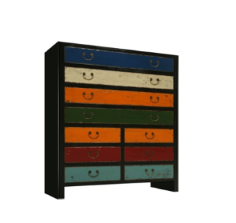 北欧实木斗柜su模型