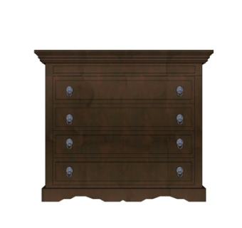 现代实木边柜su模型