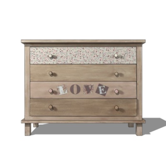 现代实木边柜su模型