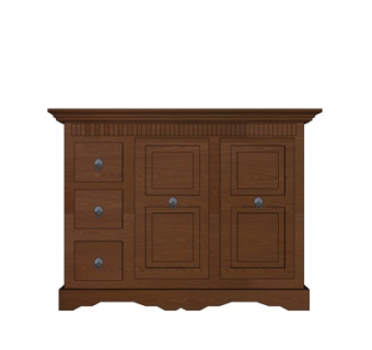 现代实木边柜su模型