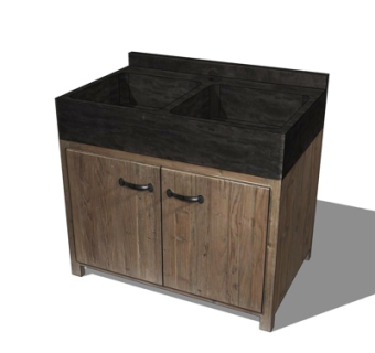 现代实木边柜su模型