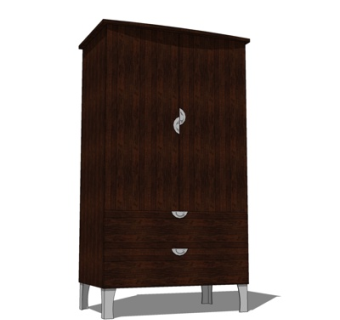 现代实木斗柜su模型