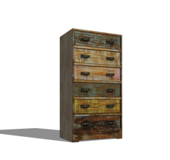 现代实木斗柜su模型