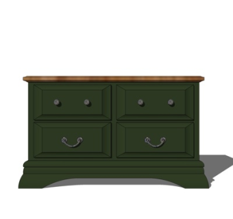 现代实木边柜su模型