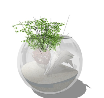 现代玻璃花瓶su模型