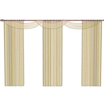 现代窗帘su模型