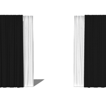 现代窗帘su模型