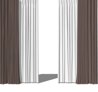 现代窗帘su模型