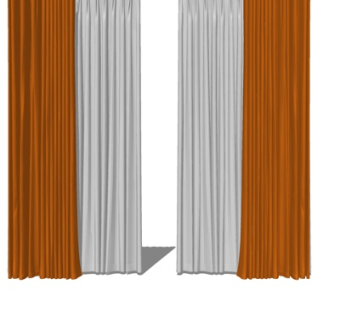 现代窗帘su模型