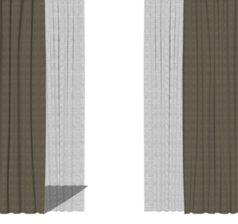 现代窗帘su模型