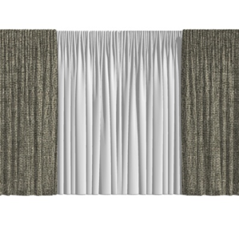 现代窗帘su模型