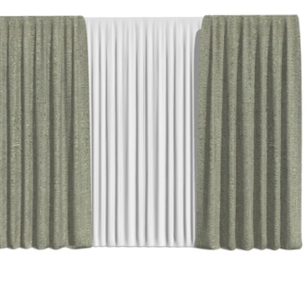 现代窗帘su模型