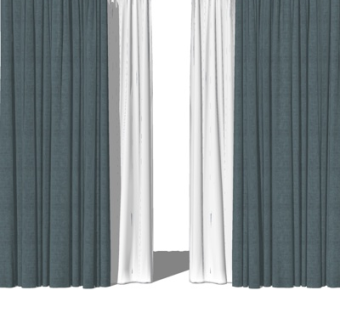 现代窗帘su模型