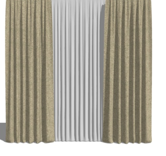 现代窗帘su模型