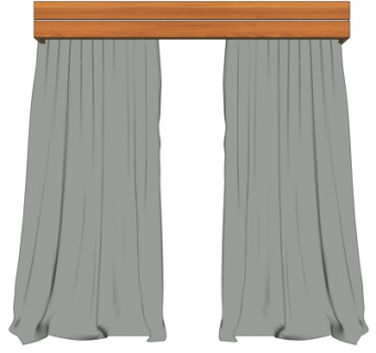 新中式窗帘su模型