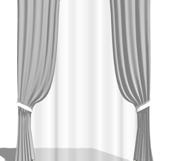 现代窗帘su模型