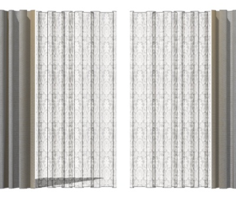 现代窗帘su模型