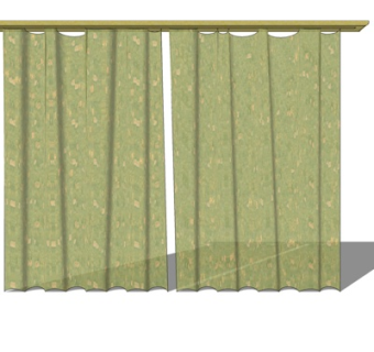 现代窗帘su模型