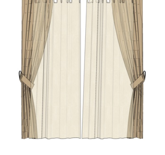 现代窗帘su模型