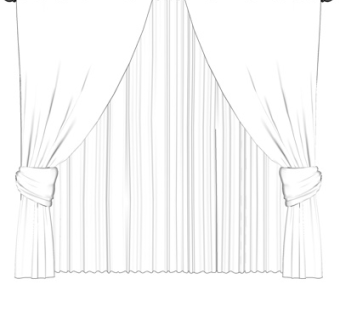 现代窗帘su模型