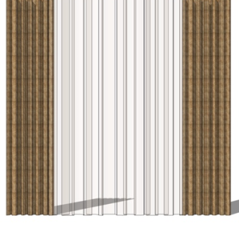 现代窗帘su模型