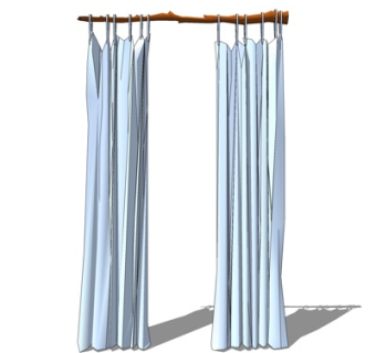 现代窗帘su模型