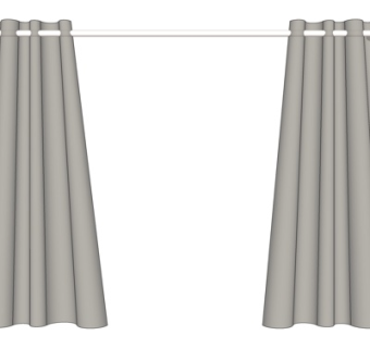 现代窗帘su模型