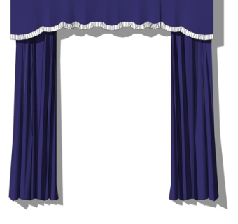 简欧窗帘su模型