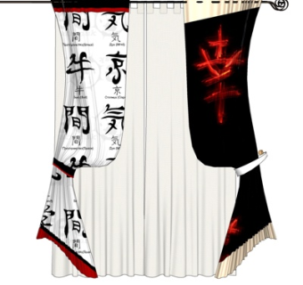 日韩窗帘su模型