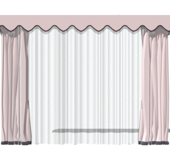 现代窗帘su模型