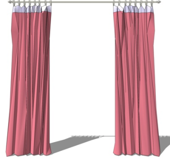 现代窗帘su模型