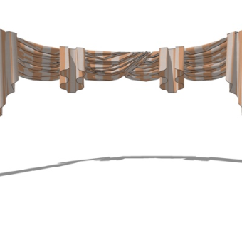 简欧窗帘su模型