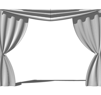 现代窗帘su模型