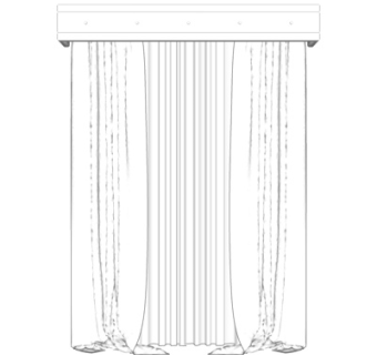 简欧窗帘su模型