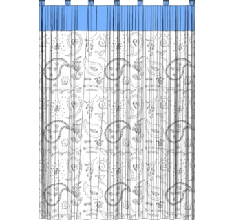 简欧窗帘su模型