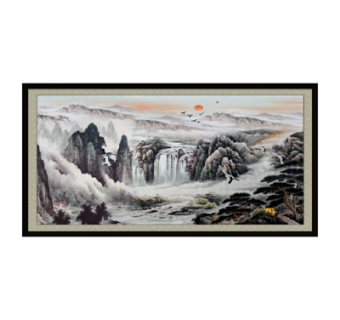 新中式装饰画su模型