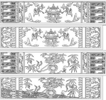 新中式屏风su模型