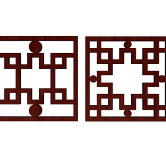 新中式窗花su模型