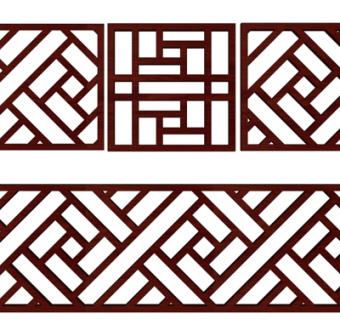 新中式窗花su模型