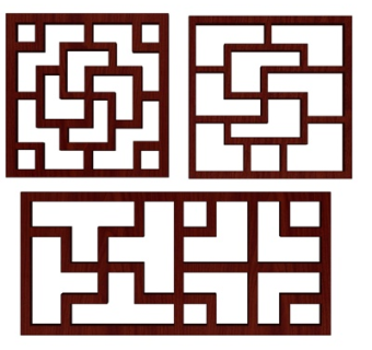 新中式窗花su模型